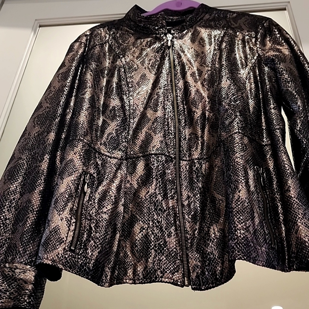 Chicos Snakeskin Jacket
